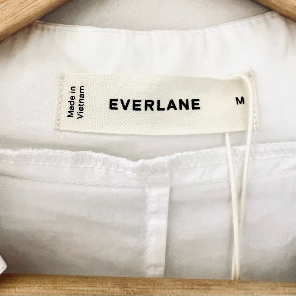 NWT Everlane The Lace Trim Caftan Dress Size: Medium Color: White - Picture 12 of 16
